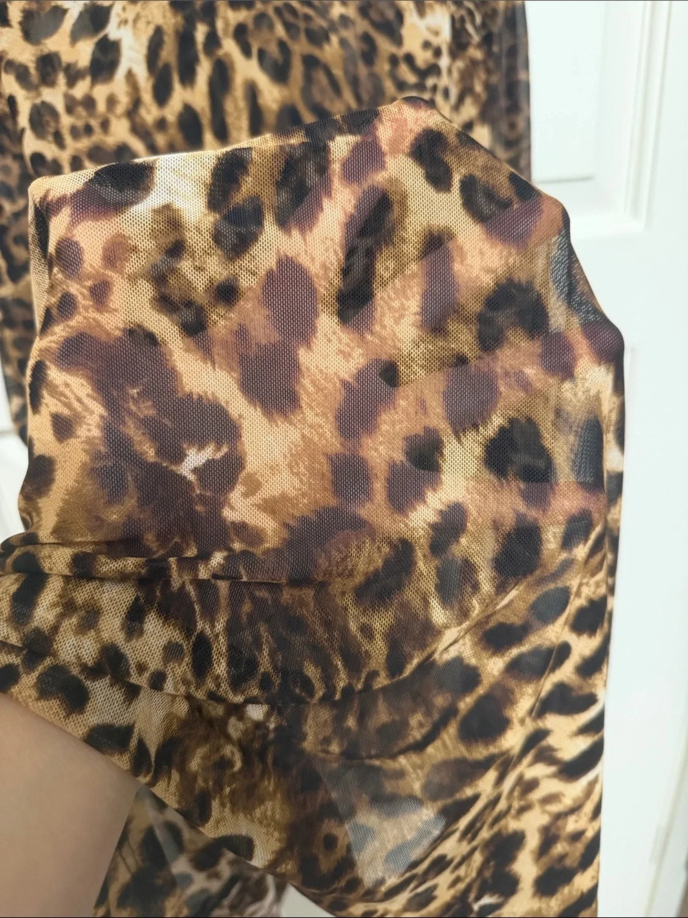 Fashion Nova Leopard-Print Midi mesh Skirt